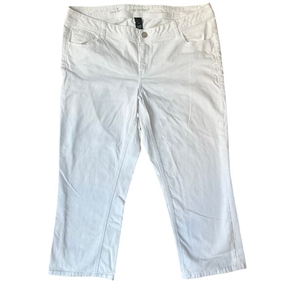 Lane Bryant Crop Genius Fit Women Denim Straight Leg Jeans size 20, White - Picture 1 of 12